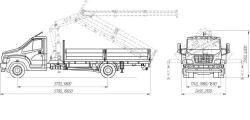 Special dump truck with CMU (FG 314, 414, 415, 415T), modifications SMA20B, on GAZ chassis of modifications C41R13, C41R33, C4