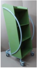 Tilted book trolley