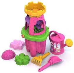 BARBIE sand set ?4 (bucket, mill, 3 moulds "Ladybug, bee, flower", watering can, rake, scoop)