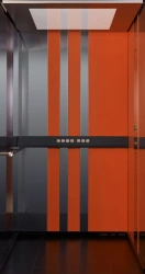 Passenger lift with a capacity of 400 kg, cab speed 1 m/s with overhead machine room