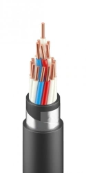 Control cable with plastic insulation in polyvinylchloride sheath in cold-resistant version, grade: KVVGE-HL