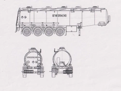 Semi-trailer-tanker PPTS4, type PPTST4, modification 96996-0000010-02 (without pump). Axial unit AGOS-4-GT7-00.00.000 or axial u
