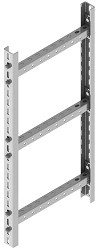 Vertical cable ladder type cable tray KTU-PMU41 000x00, with overall dimensions from 284x65x3000 mm to 1084x65x6000 mm, with
