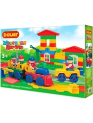 Bauer children's educational construction toy "Railway" 113 elements in a box, Art. 706