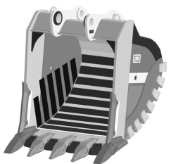 Heavy duty rock bucket RDX-123.235d-X15CC(5)WS-NF-420