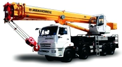 Truck crane KS-55735-6 and its modifications with the use of cabin U2.60.52.000 and its modifications produced by "IMZ AVTO" Ltd