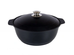 Cast aluminium frying pan 4L (with non-stick coating) TM Kukmara, with aluminium lid, "Tradition" line
