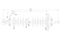 Linear suspended rod insulator with protective sheath made of organosilicon composition LK 70/220-IG-6 GP