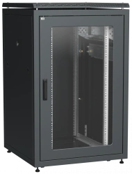LN05-24U88-GM ITK LINEA N 24U 800x800mm glass perforated door rear metal black.