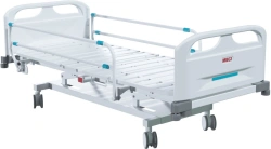 MEGI Opti M Functional medical bed with electric height adjustment, plastic backrests, slatted sides