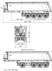 Four-axle tipper semi-trailer AM9560-04S with CEYLAN AS-1210-225-ST-OV axles with load capacity 12 tonnes