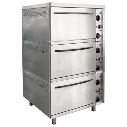 3-section roasting cabinet SHEZhP-3, stainless steel body, 840x840(895)x1500(1520) mm