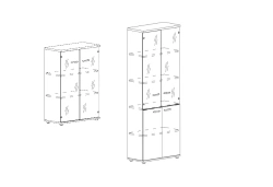 Cupboard with glass doors. A4" furniture set
