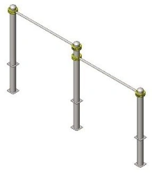 Training apparatus AKS-727 Stationary multi-level crossbars. Pull-up from hanging lying down
