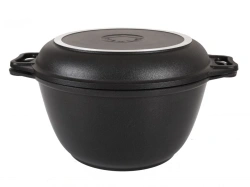 Cast aluminium cauldron with pan lid 3L (with non-stick coating) TM Kukmara, with aluminium lid, "Tradition" line