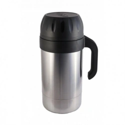 Domestic vacuum thermos with double flask made of corrosion-resistant steel with narrow neck for liquid type "BN"