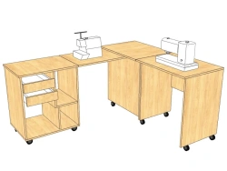 Sewing table with pneumatic lift
