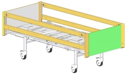 KF2-01-"MSC" (MSC-6102P) - Functional bed, on wheels, complete with slatted side rails of solid beech wood, back