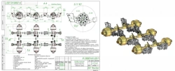 Axle unit MT-2900805.1410.3-2050 (low-frame, spring-loaded, three-axle, g/load 36,0t)