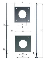 Lightning rod faceted conical, tubular