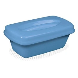 Polymeric containers with perforated tray and lid for pre-sterilisation cleaning, chemical disinfection and sterilisation.