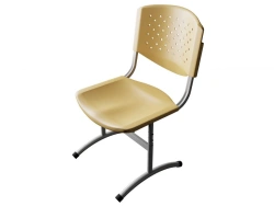 Student chair, adjustable, round tube, ski arc, plastic Prisma STU-2R.02.D