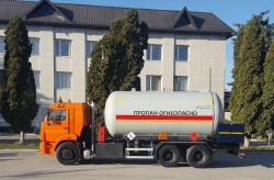 Tank truck for transportation and temporary storage of liquefied hydrocarbon gases, type 751820 on the basis of KAMAZ 65115 chas