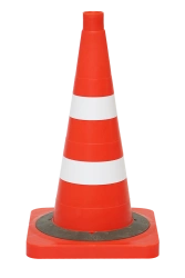 KS-2.4.0 Signalling cone 510 mm, weighted, with 2 white matt stripes 50 or 80 mm each