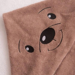 Embroidered cotton terry towel with hood for children ("children's corner")