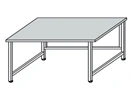 Metal lab technician's table on metal frame SL-2(m)