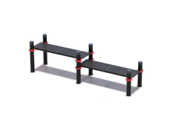 Horizontal gymnastics bench double multi-level bench