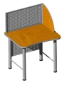 Single reading desk with cable cover 860x730x1200 mm