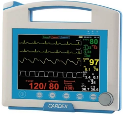 Anaesthesiological and resuscitation monitor for monitoring a number of physiological parameters "MAR-02-CARDEX" version S