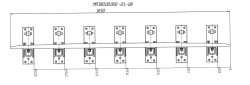 Counter rail from profile SP850 with complete set of pads with stop and fastenings for SP t. R65 m 1/9 pr. 2434, 2766 (MP 380.00