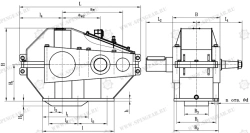Double-stage horizontal cylindrical gearbox ??-750SPSh