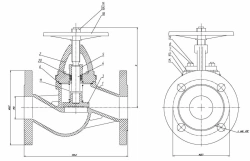 Valve non-return shut-off flanged bush valve DN 50 PN 16 series 458 (KMIA.491915.002)