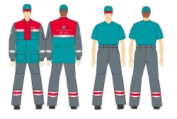 Men's suit (jacket, trousers, headgear) for protection against general industrial contamination and mechanical effects (istir)