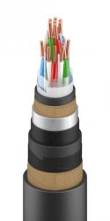 Cable for signalling and interlocking with polyethylene insulation in metal sheath with water blocking material filling, m