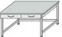Metal lab technician's table on metal frame with 2 metal hanging drawers SL-8(m)