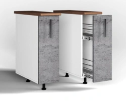 Bottom kitchen cupboard under bottle holder