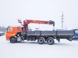 Special purpose vehicle with KMA type hydraulic loading crane on the basis of KAMAZ 43118 and its modifications 41K00G-L150
