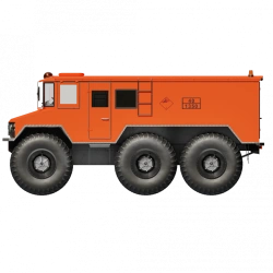 Burlak snowmobile with explosion point-container. Model 02.012