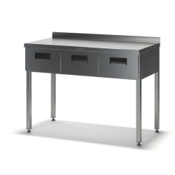 Cabinet table SGD-2 with drawers (stainless steel), with a board