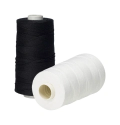 Synthetic reinforced sewing thread with cotton braid 200LX