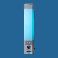 Two-lamp UV-bactericidal recirculator with forced air flow circulation for indoor air disinfection