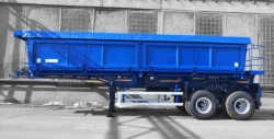 Semitrailer-heavy hauler Politrans 94177-040. In version: metal tipper platform, on spring suspension. Tyre 12.00R2