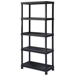 Collapsible plastic shelving unit, 35*70*160 cm, black