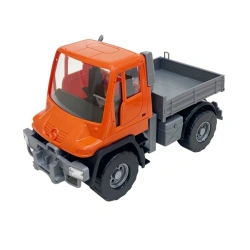 Mercedes flatbed dump truck "Unimog U 500" LUX (17,5 cm. Orange)