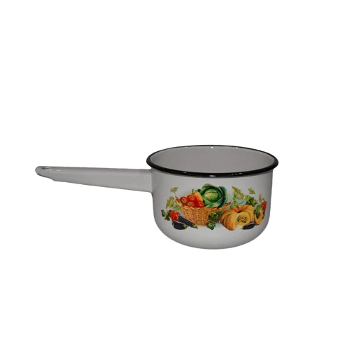 Cylindrical Enamelled Pot with Lid, 1.5L