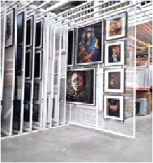 Extendable vertical display case for depository storage on metal frame ASKomplekt